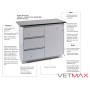 Premier Laminated Exam Table - 3 Drawers + 1 Drawer Above, Cupboard (Door Hinged Right) - VETMAX®