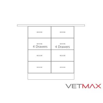 Premier Laminated Exam Table - 4 Drawers + 4 Drawers - VETMAX®