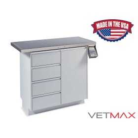 Premier Laminated Exam Table - 4 Drawers + Refrigerator Space (Right) - VETMAX®