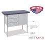 Premier Laminated Exam Table on Legs - 3 Drawers + Cupboard (Door Hinged Right) - VETMAX®