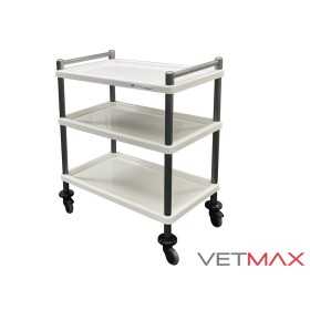 Antimicrobial Composite Utility Cart with 3 Shelves - VETMAX®