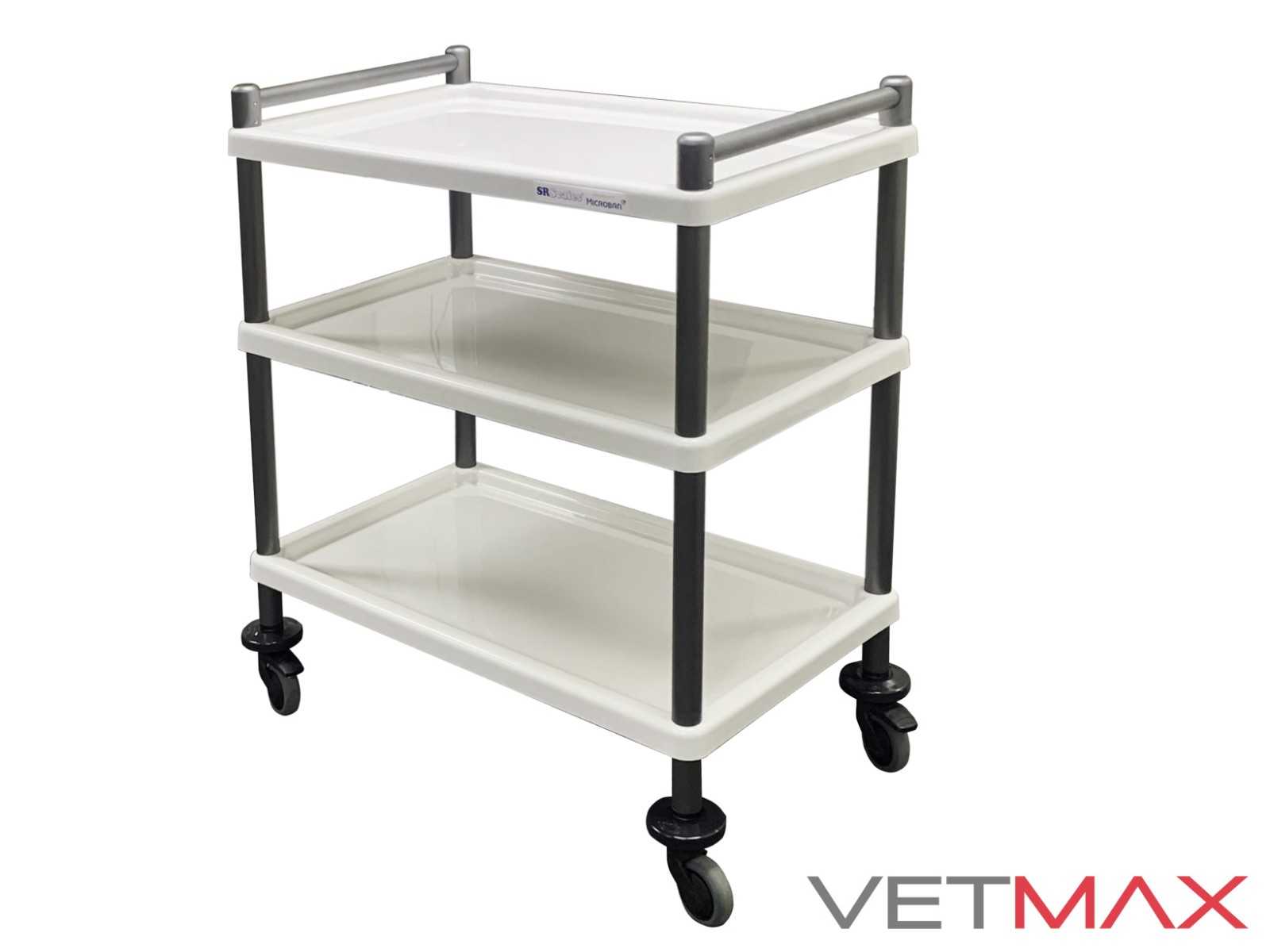 Antimicrobial Composite Utility Cart with 3 Shelves VETMAX®