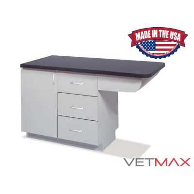 Recessed End Treatment Table - 3 Drawers + Cupboard (Door Hinged Right) - VETMAX®