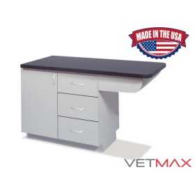 Recessed End Treatment Table - 3 Drawers + Cupboard (Door Hinged Left) - VETMAX®