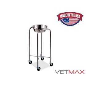 Mobile Stainless Steel Solutions Stand (Single Basin) - VETMAX®