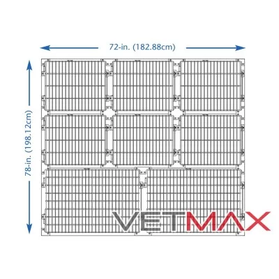 Regal Cage Arrangements - 182,88 cm di Larghezza, 8 Gabbie - VETMAX®