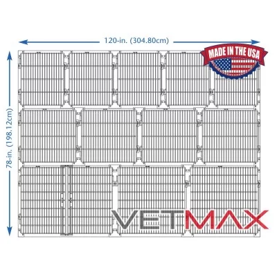 Königliche Käfigarrangements - 304,80 cm Breit, 12 Käfige - VETMAX®