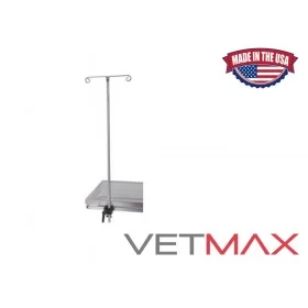 Stainless Steel Adjustable Height IV Poles (Operating Table Accessory) - VETMAX®
