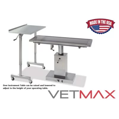 Adjustable Stainless Steel Over Instrument Table